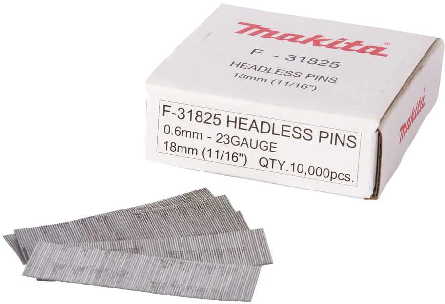Makita Smeigės 0,6X18MM, Plienas P18, 10.000 Vnt. F-31825 Smeigės 0,6X18MM, Plienas P18, 10.000 Vnt. BPT350, BPT351, AF500HP