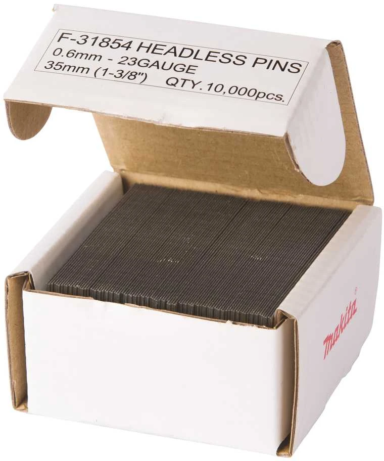 Makita Smeigės 0,6X35MM, Plienas P35, 10.000 Vnt. F-31854 Smeigės 0,6X35MM, Plienas P35, 10.000 Vnt. BPT350, BPT351, AF500HP