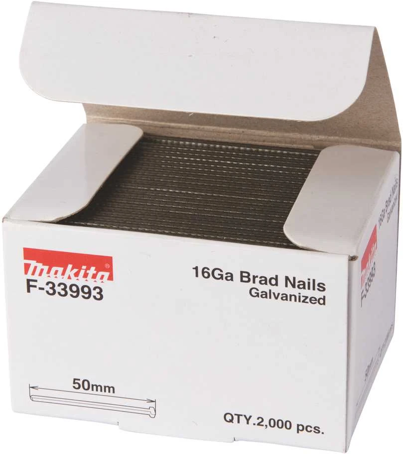 Makita Smeigės 1,6X50mm 16ga 2000vnt. AF600, GF600 F-33993 Smeigės 1,6X50mm 16ga 2000vnt. AF600, GF600