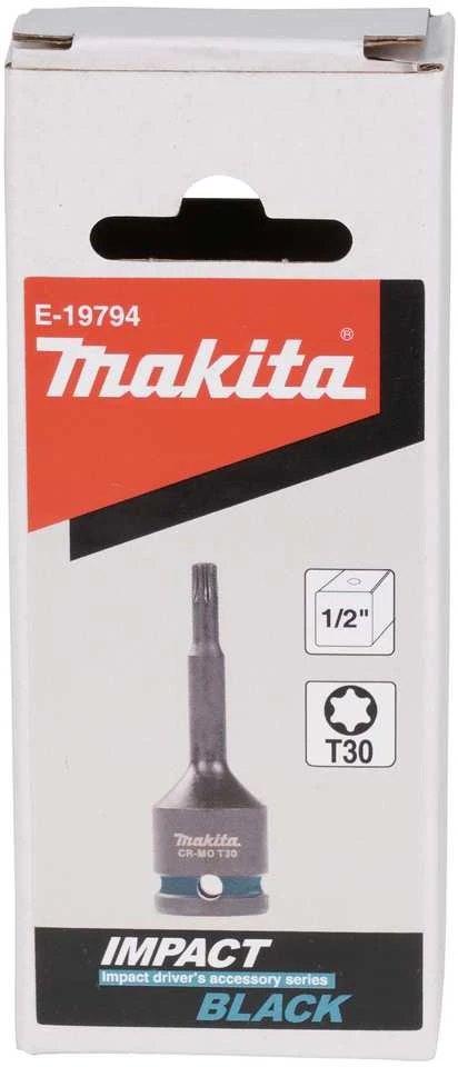 Makita SMŪGINĖ SUKIMO GALVA VERŽLIASUKIUI Impact Juodas 1/2“ T30 x 78 mm E-19794