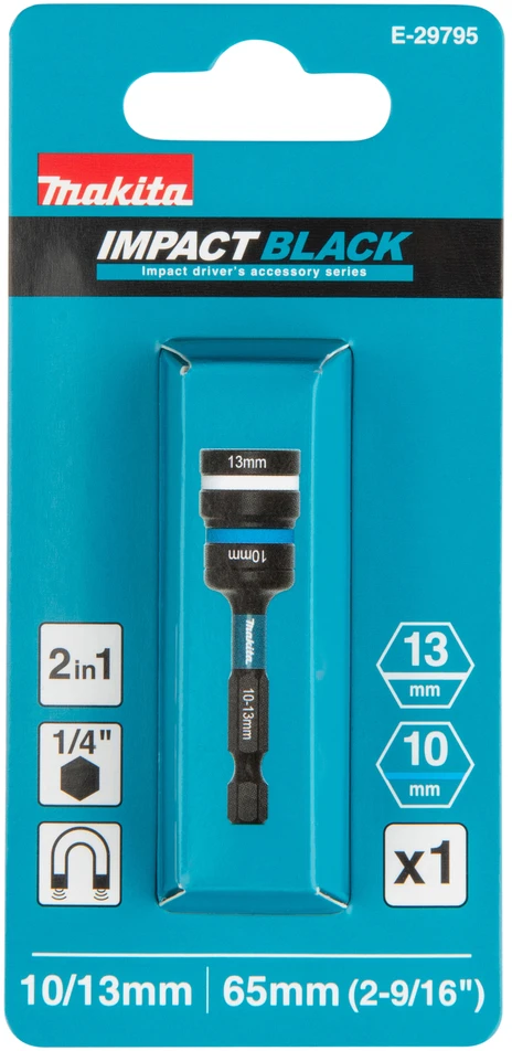 Makita Smūginio sukimo galvos su nuimamais koteliais E-form, Impact Juodas 2-in-1 MZ, 10/13x65 mm E-29795 10/13x65 mm