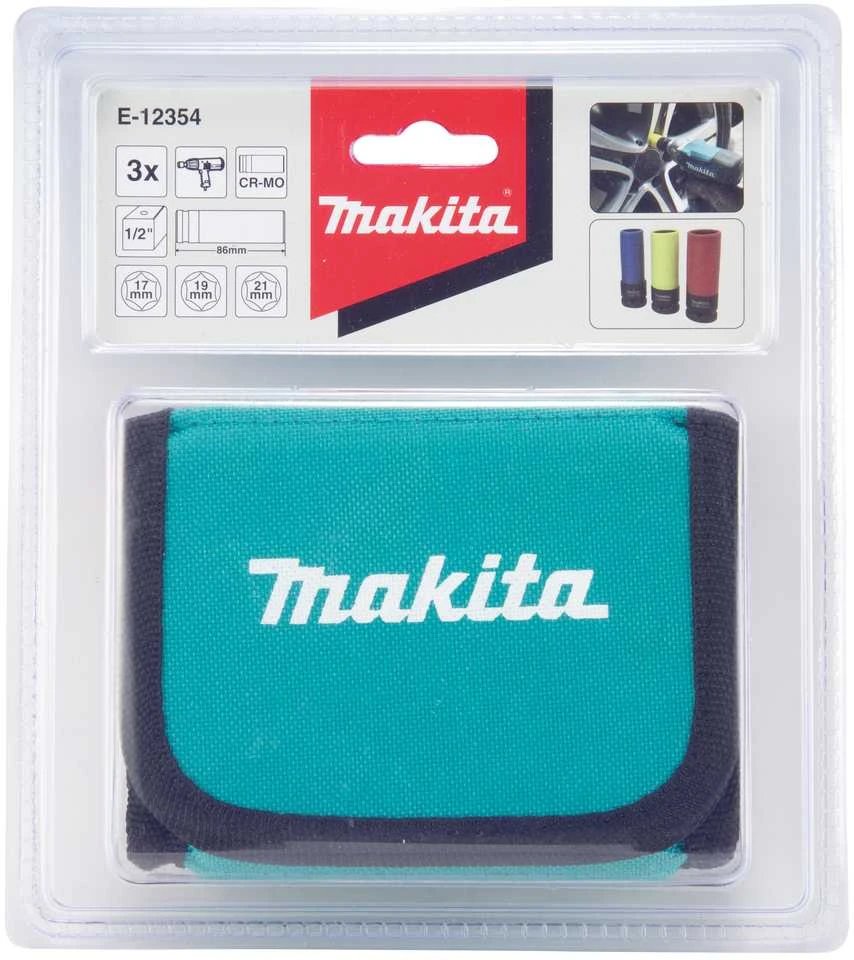 Makita Smūginių galvų komplektas (plonasienės) 3 VNT 1/2" 85MM (17.19. &21mm) E-12354