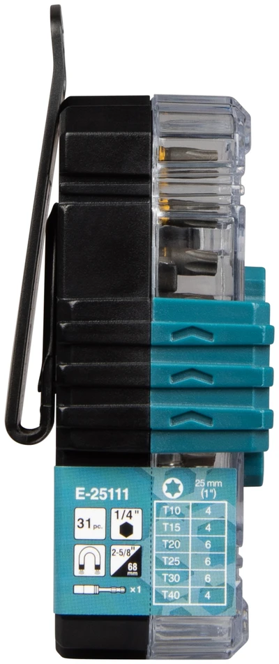 Makita Smūginių sukimo antgalių rinkinys Impact PREMIER, 31 vnt. E-25111
