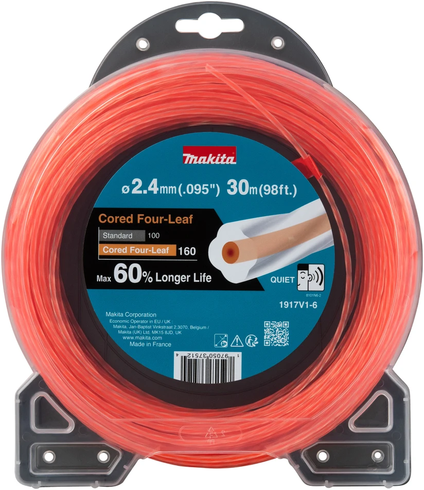 Spiralinis nailoninis pjovimo valas 2.4-30M 1917V1-6 2,4MM X 30M