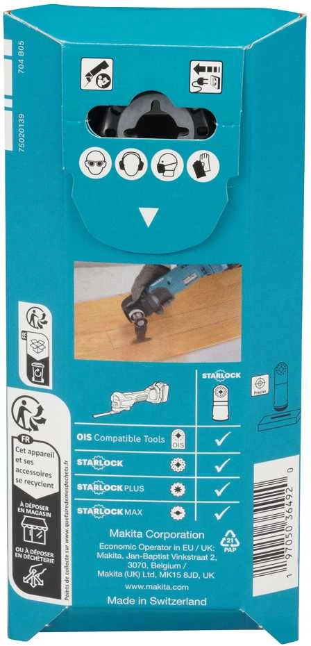 Makita STAROCK įgilinamojo pjovimo ašmenys 45x45mm, 5 vnt. E-25476 Starlock • 14 TPI • BiM • TMA088 • medienai