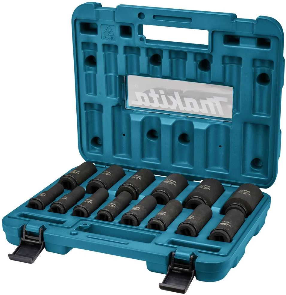 Makita B-52308 Sukimo galvų komplektas 14 vnt. 1/2''x 81mm ( 10, 11, 12, 13, 14, 16, 17, 19, 21, 22, 24, 27, 30, 32mm)