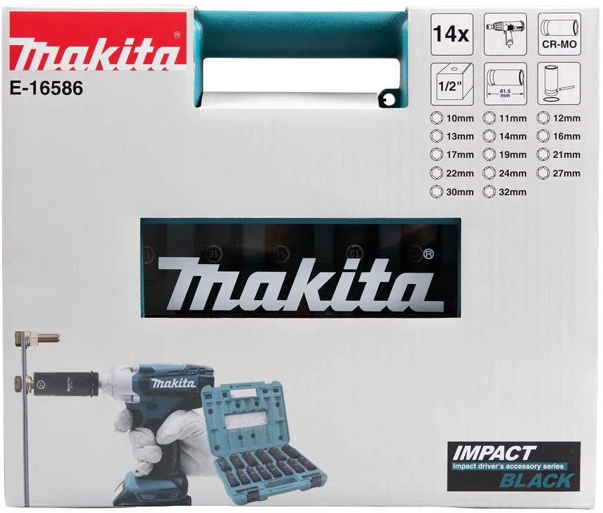 Makita Sukimo antgalių komplektas 14 vnt. 1/2''x 81,5mm E-16586