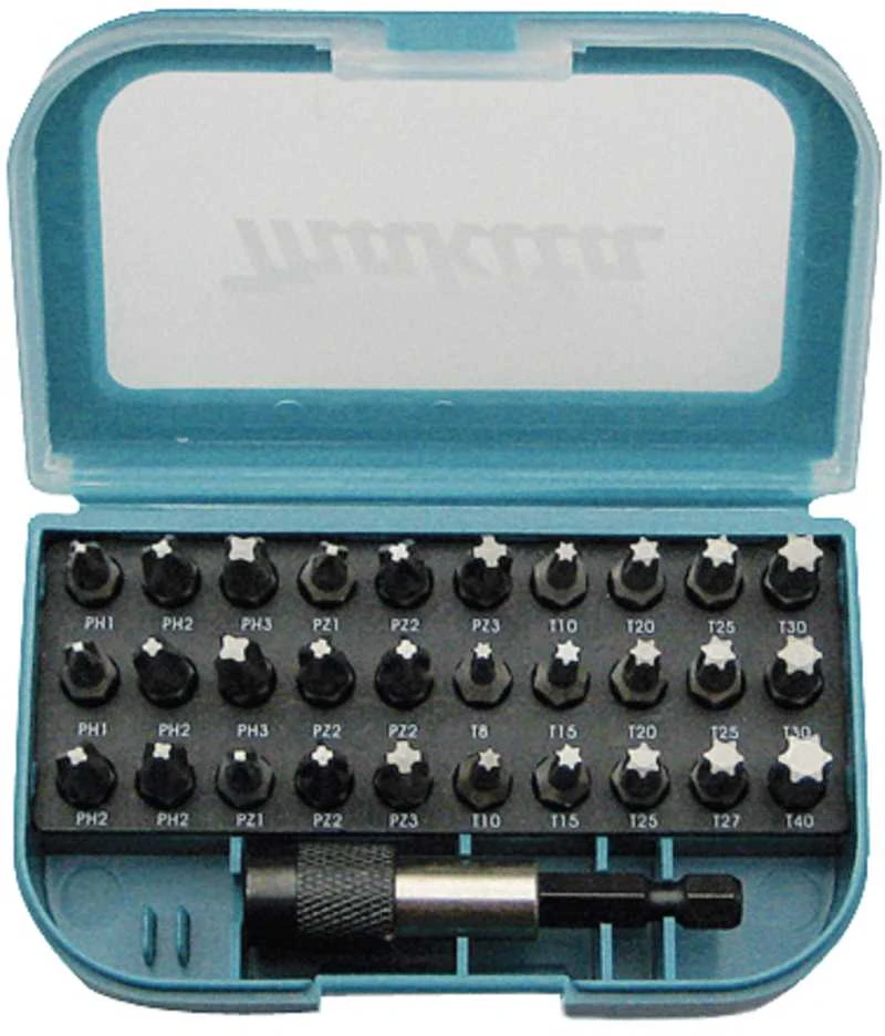 Makita Sukimo antgalių komplektas 31 vnt. (PH1;PH2;PH3;PZ1;PZ2,PZ3;T8;T10;T15;T20;T25;T27;T30;T40) P-73374