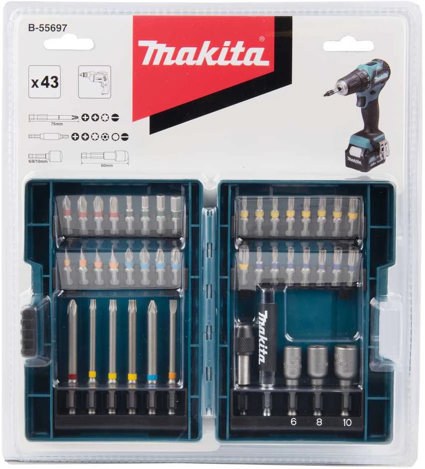 Makita Sukimo antgalių komplektas 43 vnt. 25mm/75mm bits B-55697