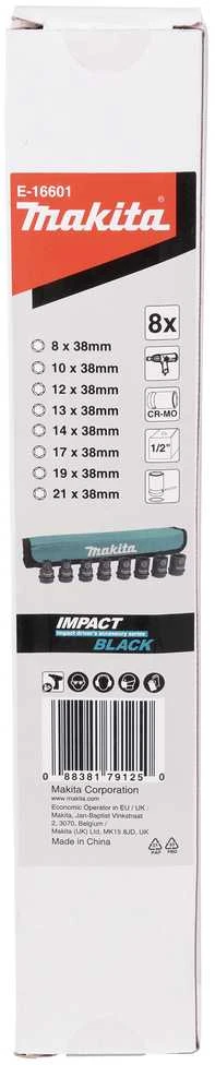 Makita Sukimo antgalių komplektas 8 vnt. 1/2''x 38mm (8,10, 12, 13, 14, 17, 19, 21, ) E-16601