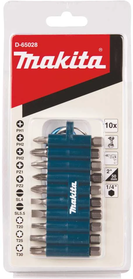 Makita Sukimo antgalių rinkinys D-65028 10 vnt.• su karabinu
