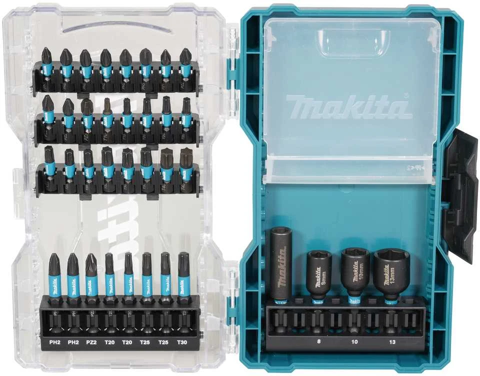 Makita Sukimo antgalių rinkinys Impact Juodas, permatomoje dėžutėje (36 vnt) E-22925