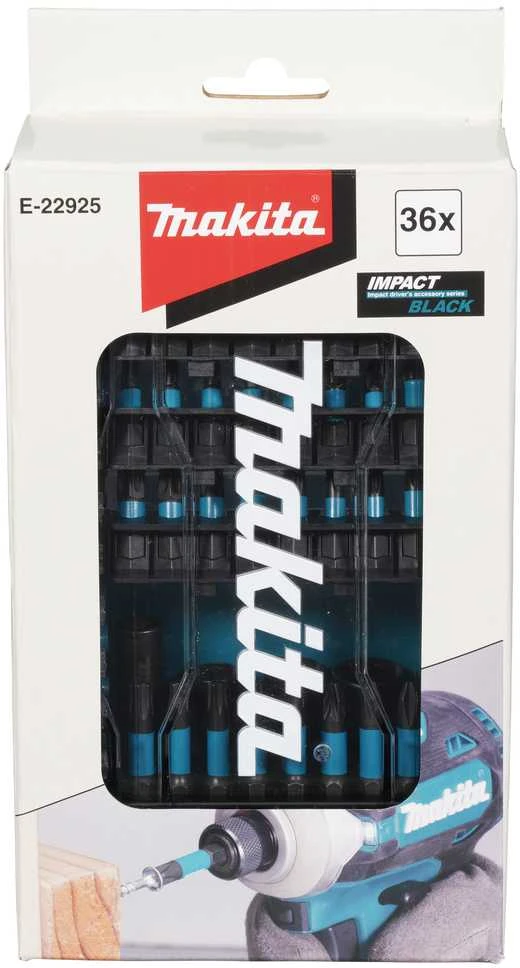 Makita Sukimo antgalių rinkinys Impact Juodas, permatomoje dėžutėje (36 vnt) E-22925
