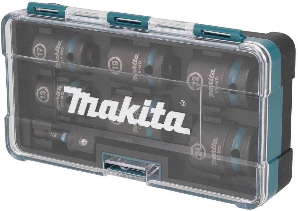 Makita E-16592 Smūginių sukimo galvų komplektas 7 vnt. 1/2''x 38mm ( 13, 17, 19, 21, 22, 24mm) + Adapteris 1/2"x50mm