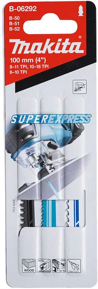 Siaurapjūklio pjūklelių komplektas medienai ir metalui MAKITA SUPER EXPRESS, 3 vnt.