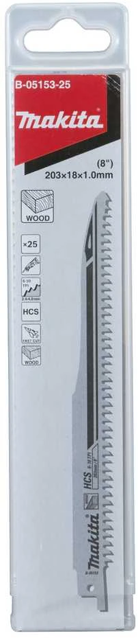 Makita SUPER EXPRESS Tiesinio pjūklo pjūkleliai HCS 203x1,0mm 6-10Tpi, 25Vnt., Medžiui B-05153-25