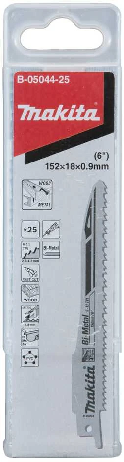 Makita "SUPER EXPRESS Tiesinio pjūklo pjūkleliai BiM 152x0,9mm (6-11tpi), 25Vnt. B-05044-25