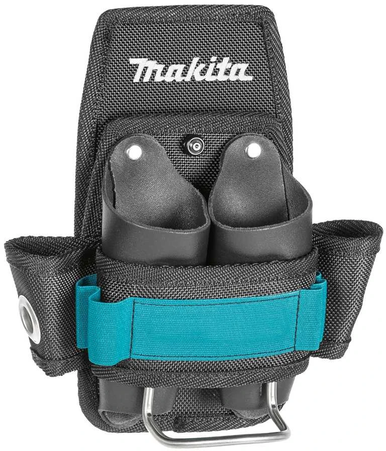 Makita Sutvirtintas 3-jų skyrių įrankių dėklas su tvirtinimu plaktukui. Kabinamas prie diržo. E-15285