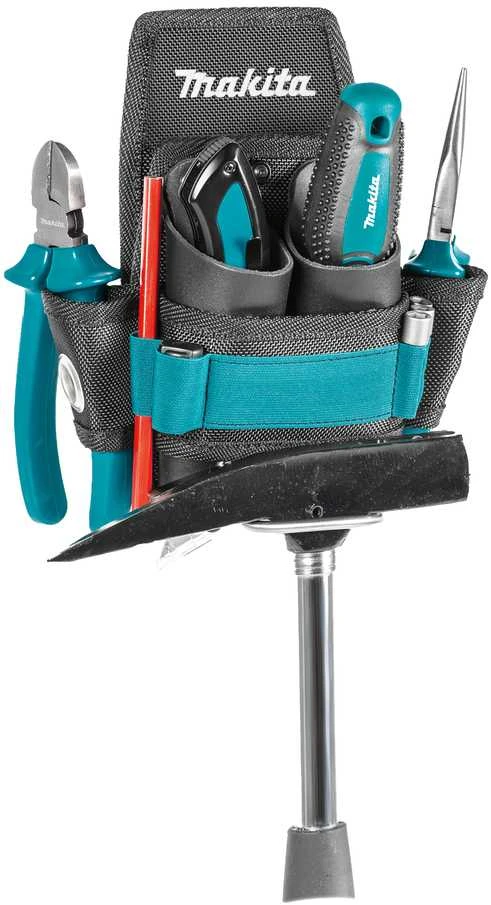Makita Sutvirtintas 3-jų skyrių įrankių dėklas su tvirtinimu plaktukui. Kabinamas prie diržo. E-15285