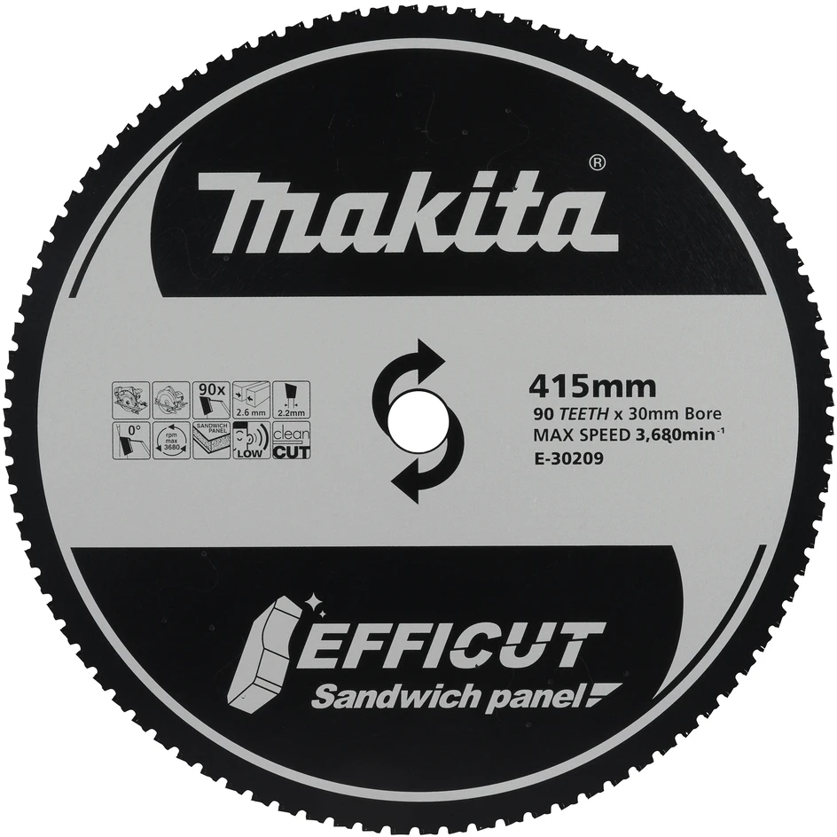Makita T.C.T. EFFICUT pjovimo diskas daugiasluoksnėms plokštėms, 415 × 30 mm, 90 dantų E-30209