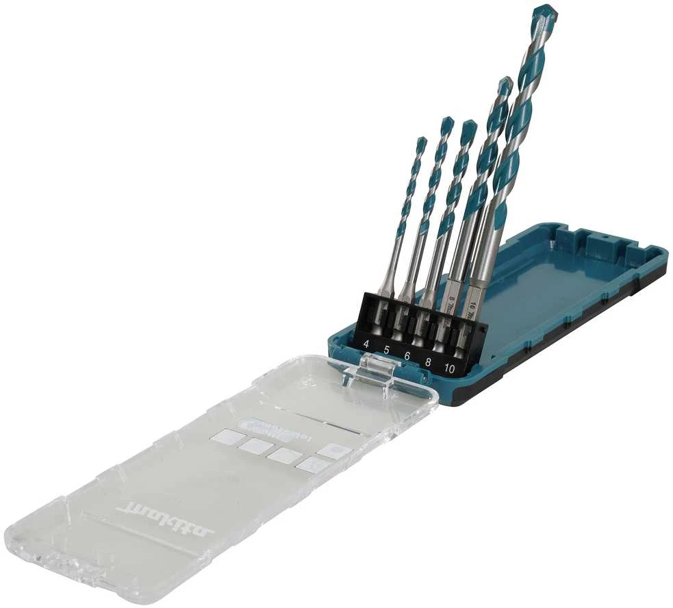 Grąžtas Makita TCT grąžtais su 1/4'' šešiakampiais koteliais E-16732 (4x90,5x100,6x100,8x120,10x150)