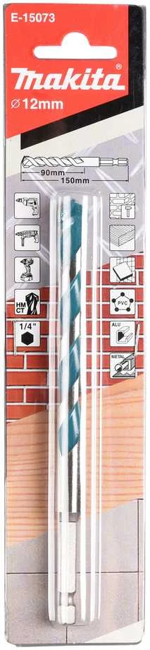 Makita TCT GRĄŽTAS ĮVAIRIOMS MEDŽIAGOMS 12X150mm, 1/4" E-15073