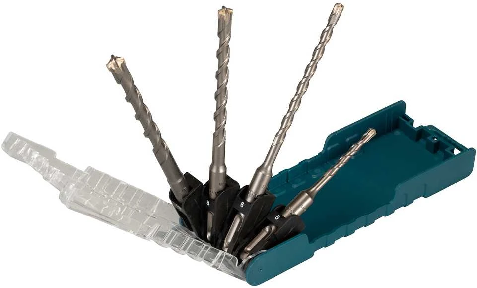 Makita TCT grąžtas SDS-PLUS perforatoriams / 4-ių pjovimo briaunų, 4vnt. Rinkinys (5x110, 6x160, 8x160, 10x160) E-14249