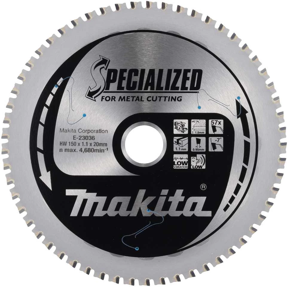 Makita T.C.T. pjovimo ašmenys metalui pjauti 150 x20 x 57T E-23036