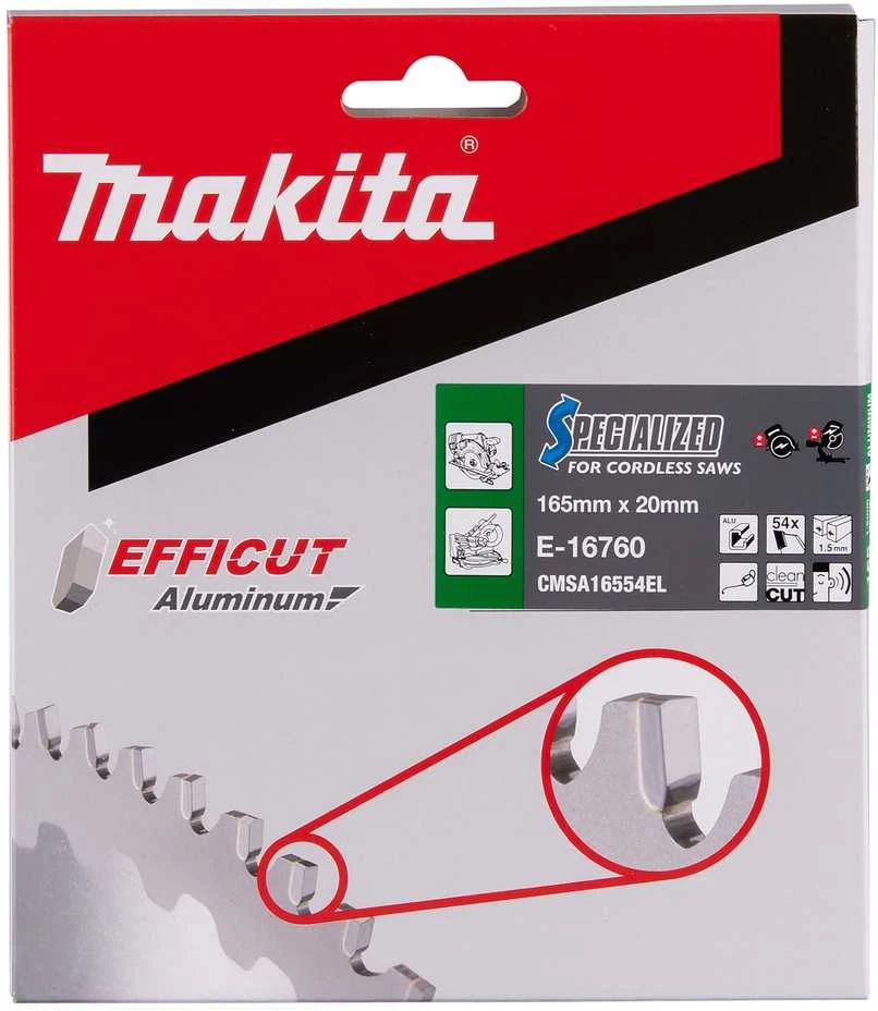 Makita T.C.T. pjovimo diskai aliuminiui, 165 x 20 mm, 54T, EFFICUT E-16760