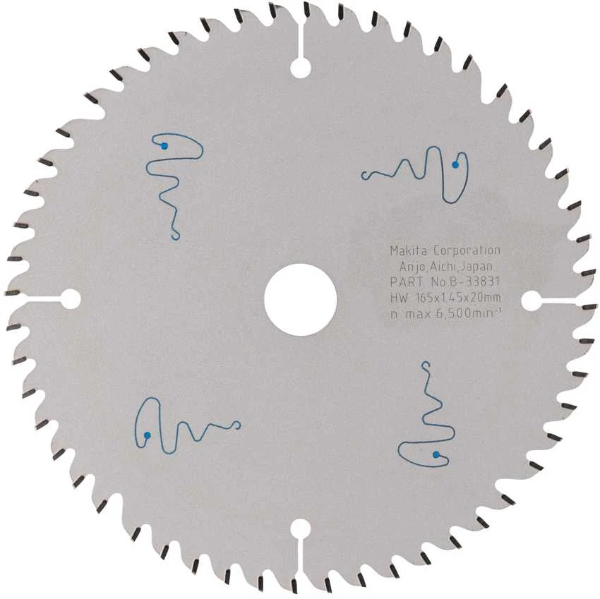 Makita T.C.T. pjovimo diskas B-33831 T.C.T • 165 x20 mm • T52 • 5° • MDF/laminatui