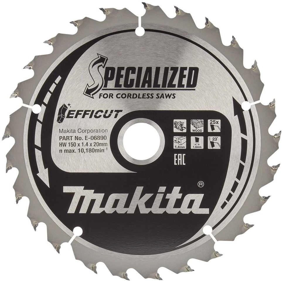Makita T.C.T. pjūklas 150X1.4X20mm 23° T25 EFFICUT E-06890