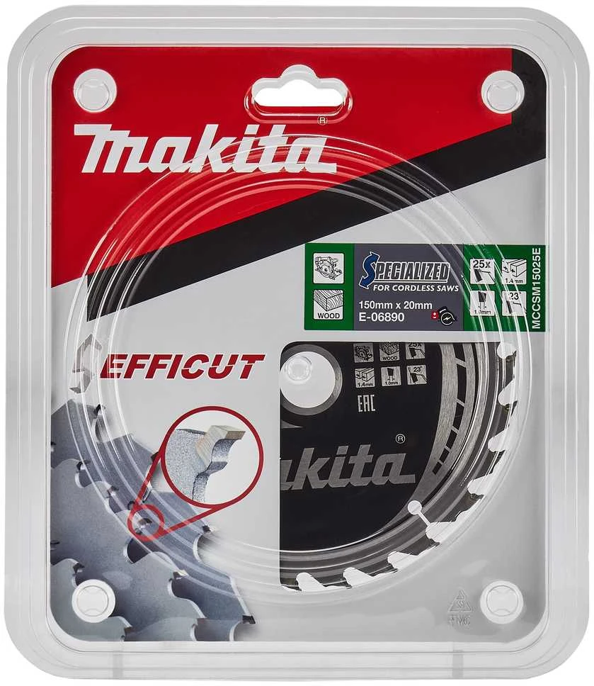 Makita T.C.T. pjūklas 150X1.4X20mm 23° T25 EFFICUT E-06890