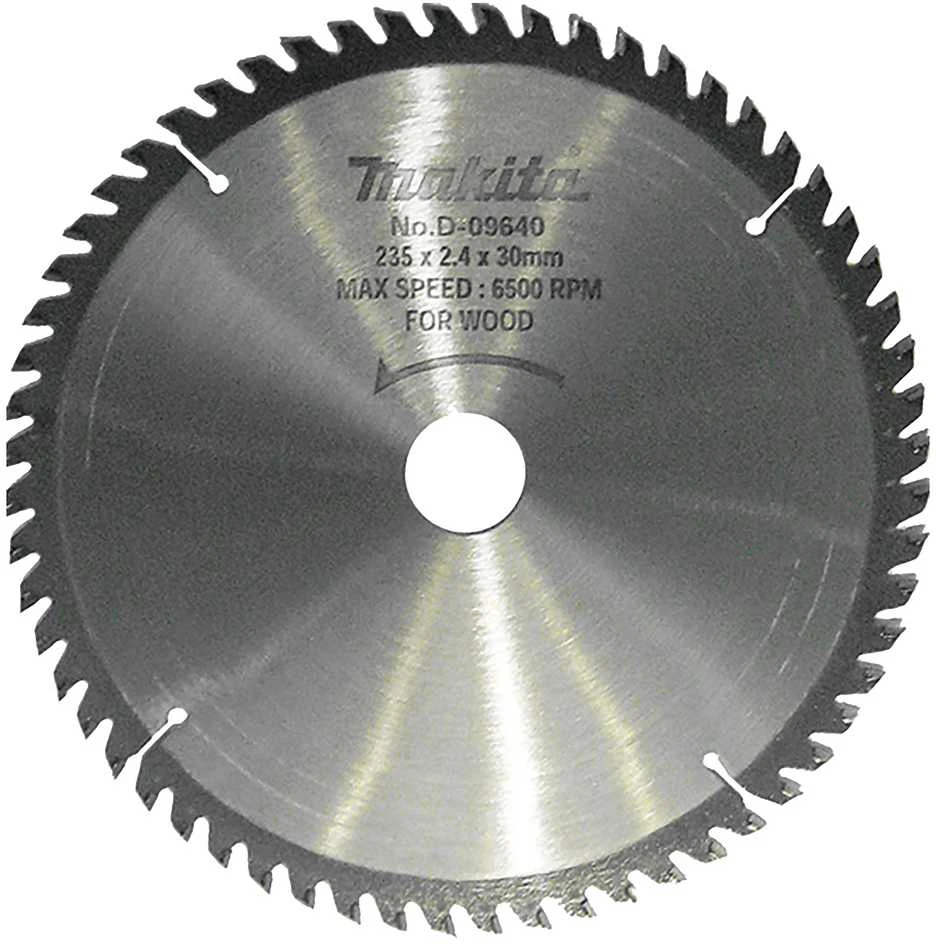 Makita T.C.T. pjūklas 235X2.4X30mm 15° T60 D-09640 T.C.T • 235 x30 mm • T60 • 15° • Medienai