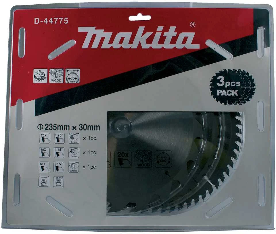 Makita T.C.T. pjūklas 235X2.4X30mm 20/18/15° T20/48/60 D-44775 T.C.T • 235 x30 mm • T20/48/60 • 20/18/15° • Medienai