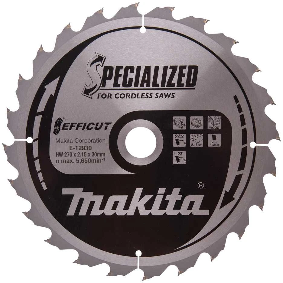 Makita T.C.T. pjūklas 270X2.15X30mm 23° T24 EFFICUT E-12930