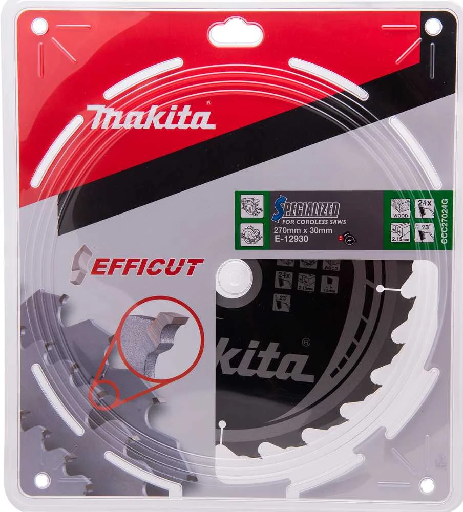 Makita T.C.T. pjūklas 270X2.15X30mm 23° T24 EFFICUT E-12930