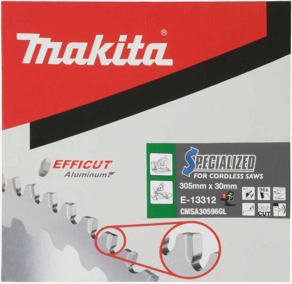 Makita T.C.T. pjūklas 305X30X2MM -3° , T96, EFFICUT Aluminum E-13312