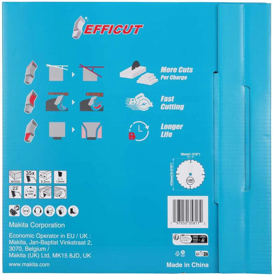 Makita T.C.T. pjūklas 415X2,3x30mm 23° T35 EFFICUT E-24848