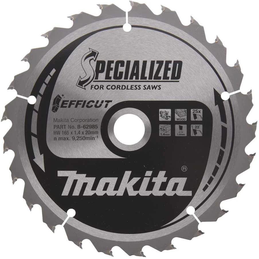 Makita B-62979 T.C.T. pjovimo diskas 165X1.4X20mm 23° T25 EFFICUT