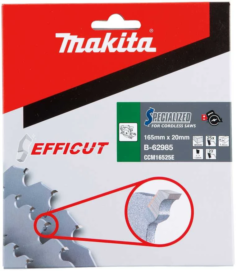 Makita B-62979 T.C.T. pjovimo diskas 165X1.4X20mm 23° T25 EFFICUT