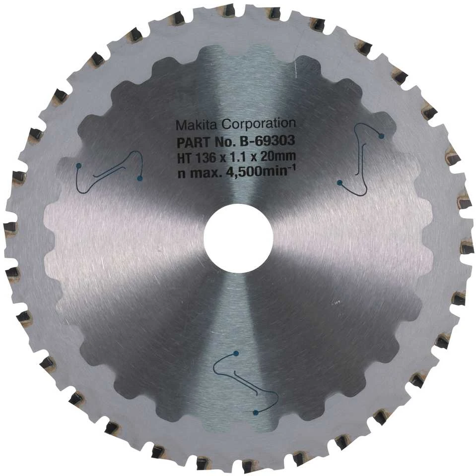 Makita T.C.T. pjūklas EFFICUT METAL 136X1.1X20mm 0° T30 B-69303 T.C.T • 136 x20 mm • T30 • 0° • Metalui