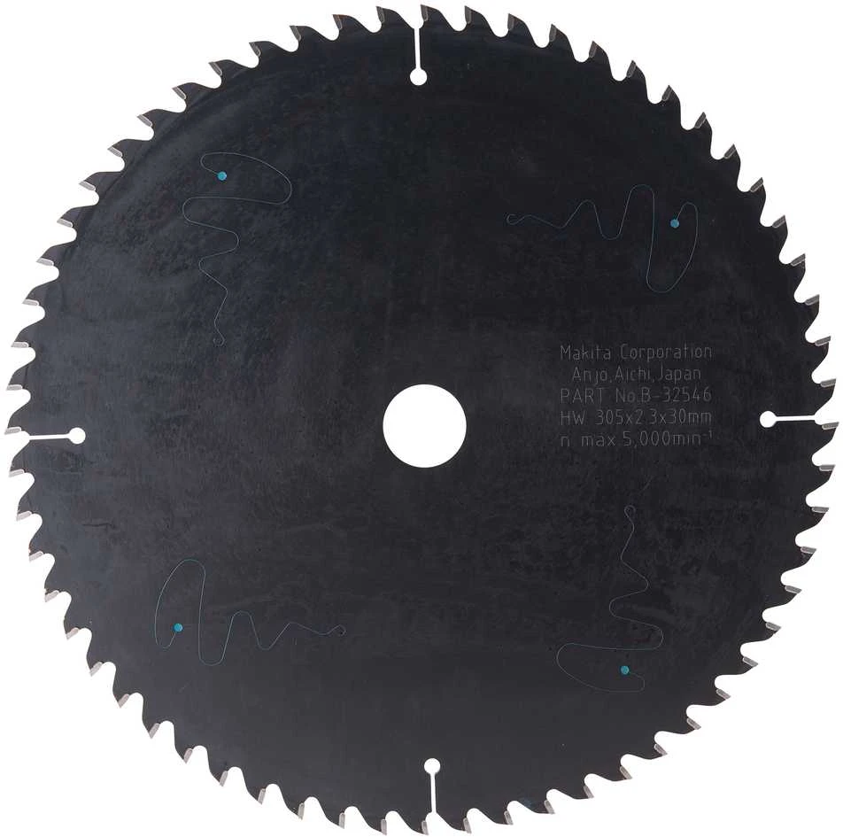 Makita T.C.T. pjūklas MAKBLADE PLUS 305X2.3X30mm 5° T60 B-32546 T.C.T • 305 x30 mm • T60 • 5° • Medienai