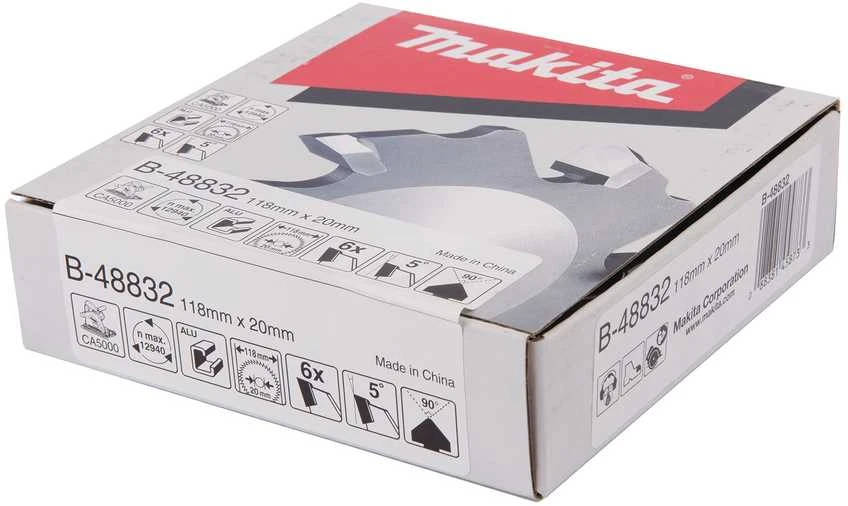 Makita T.C.T. pjūklas SPECIALIZED 118X14X20mm 5° T6 B-48832 T.C.T • 118 x20 mm • T6 • 5° • Kompozitinėm aliuminio plokštėms