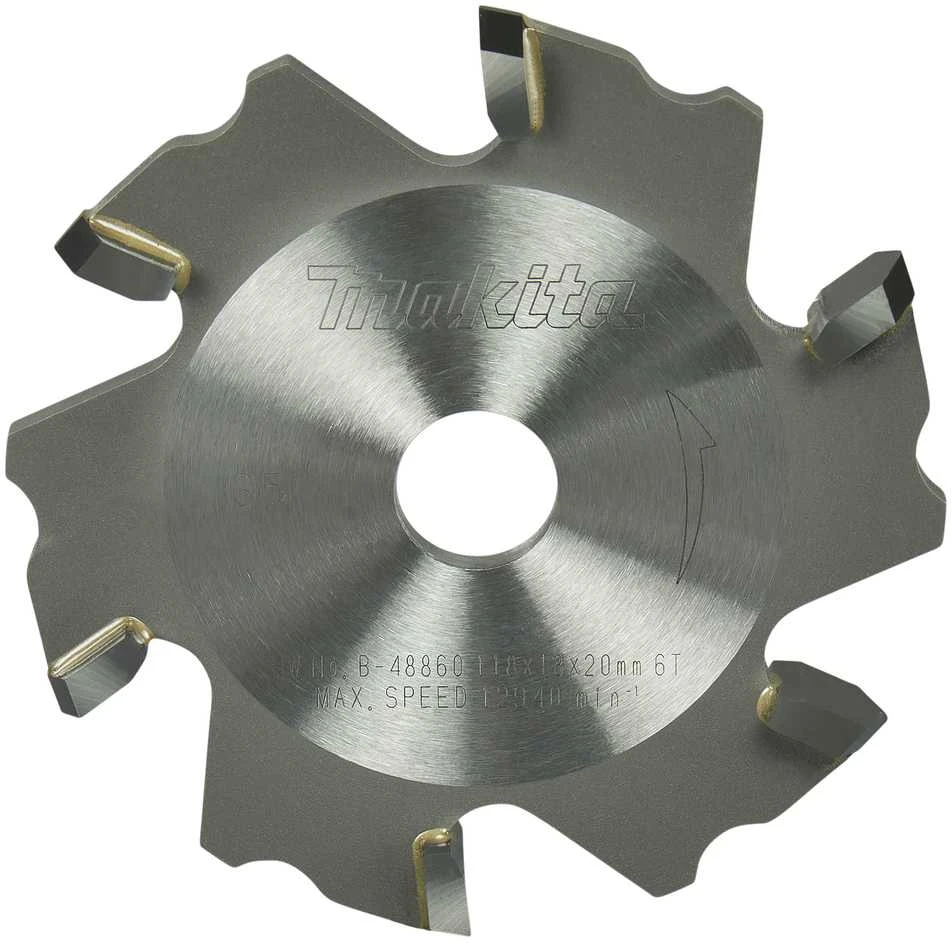 Makita T.C.T. pjūklas SPECIALIZED 118X18X20mm 5° T6 B-48860 T.C.T • 118 x20 mm • T6 • 5° • Kompozitinėm aliuminio plokštėms