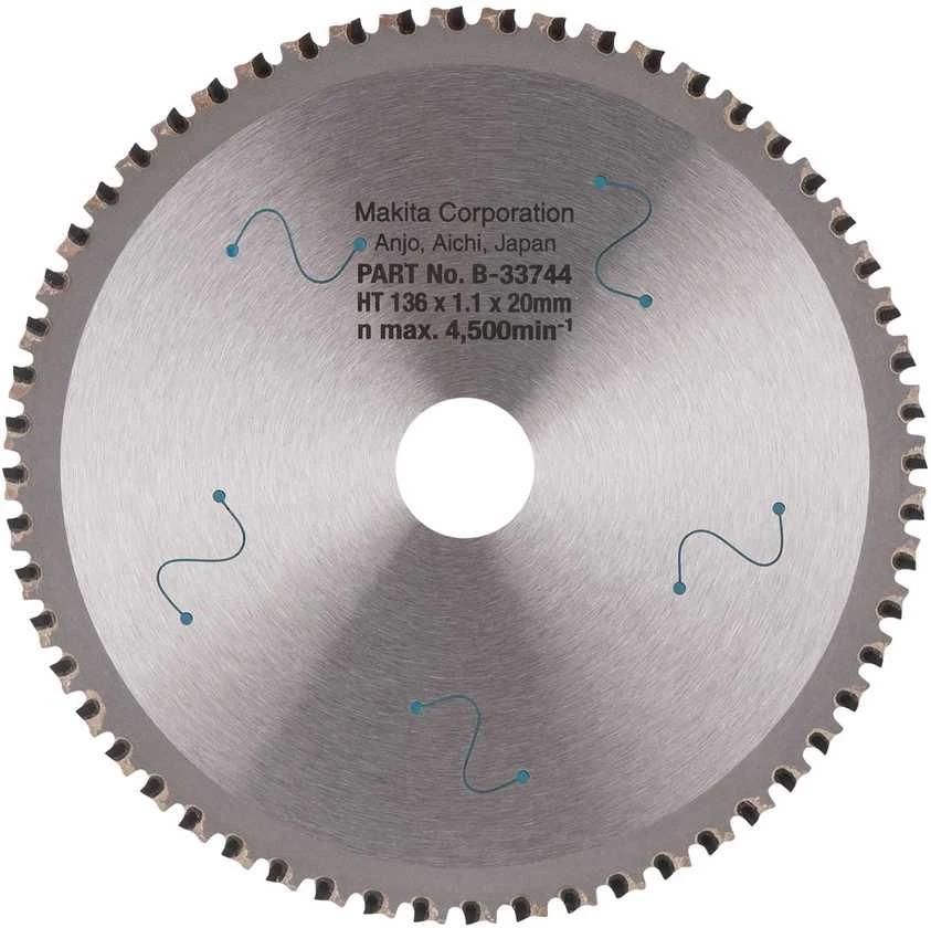 Makita T.C.T. pjūklas SPECIALIZED 136X1.1X20mm 0° T56 B-33744 T.C.T • 136 x20 mm • T56 • 0° • Metalui/Nerūd. plienui