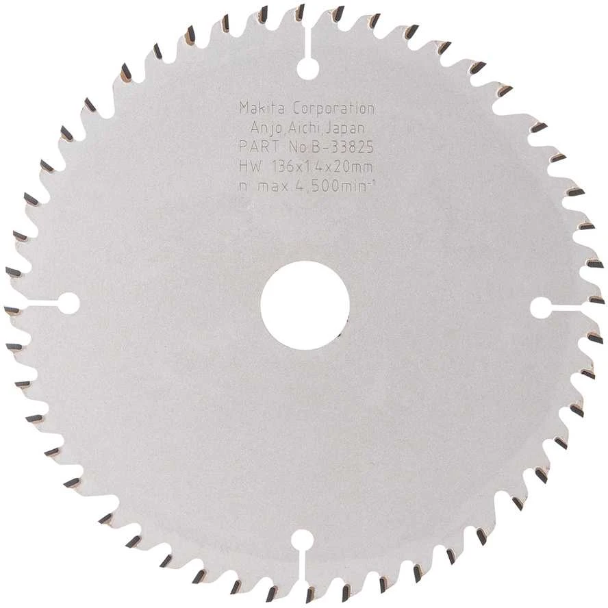 Makita T.C.T. pjūklas SPECIALIZED 136X1.4X20mm 10° T48 B-33825 T.C.T • 136 x20 mm • T48 • 10° • MDF/laminatui