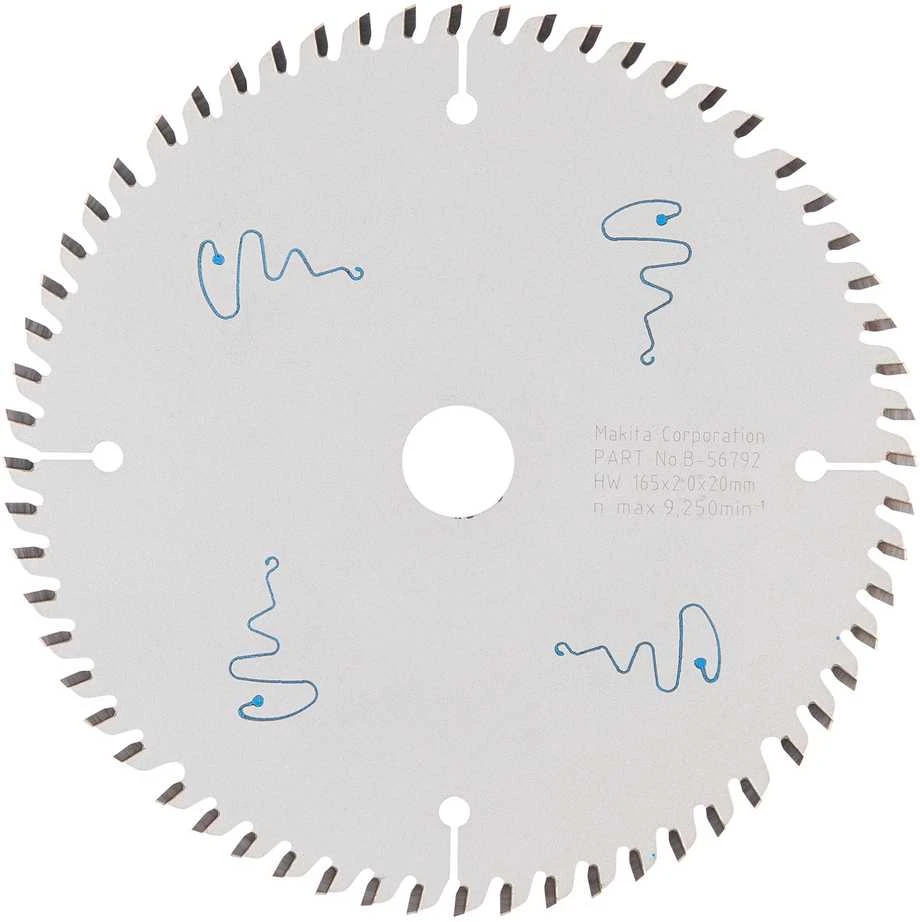 Makita T.C.T. pjūklas SPECIALIZED 165X2X20mm 5° T60 B-56792 T.C.T • 165 x20 mm • T60 • 5° • MDF/laminatui