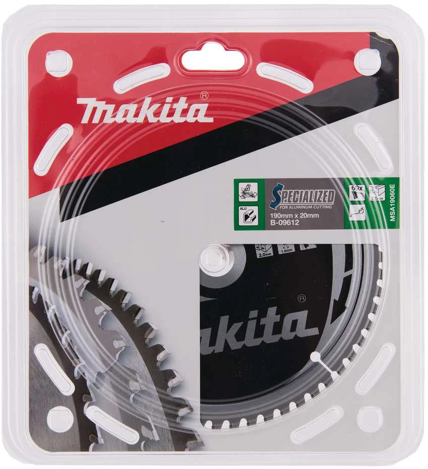 Makita T.C.T. pjūklas SPECIALIZED 190X2X20mm -5° T60 B-09612 T.C.T • 190 x20 mm • T60 • -5° • Aliuminiui