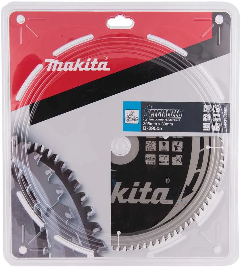 Makita T.C.T. pjūklas SPECIALIZED 305X2.5X30mm 5° T96 B-29505 T.C.T • 305 x30 mm • T96 • 5° • MDF/laminatui