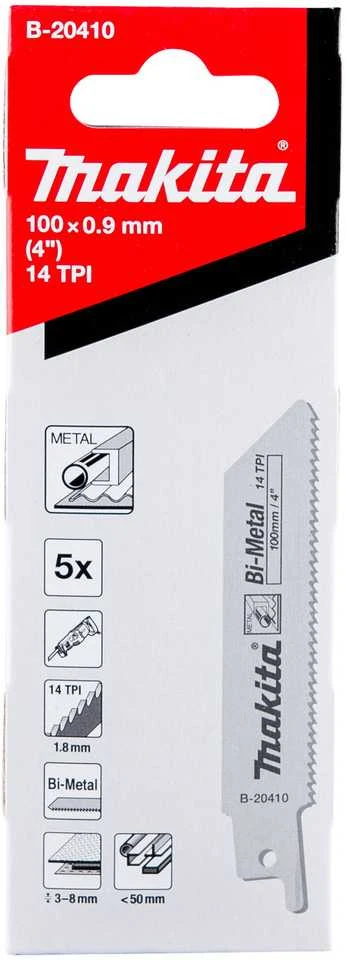 Makita Tiesinio pjūklo pjūkleliai BiM 100x0,9mm (14tpi), 5Vnt., Metalui 3-8mm B-20410